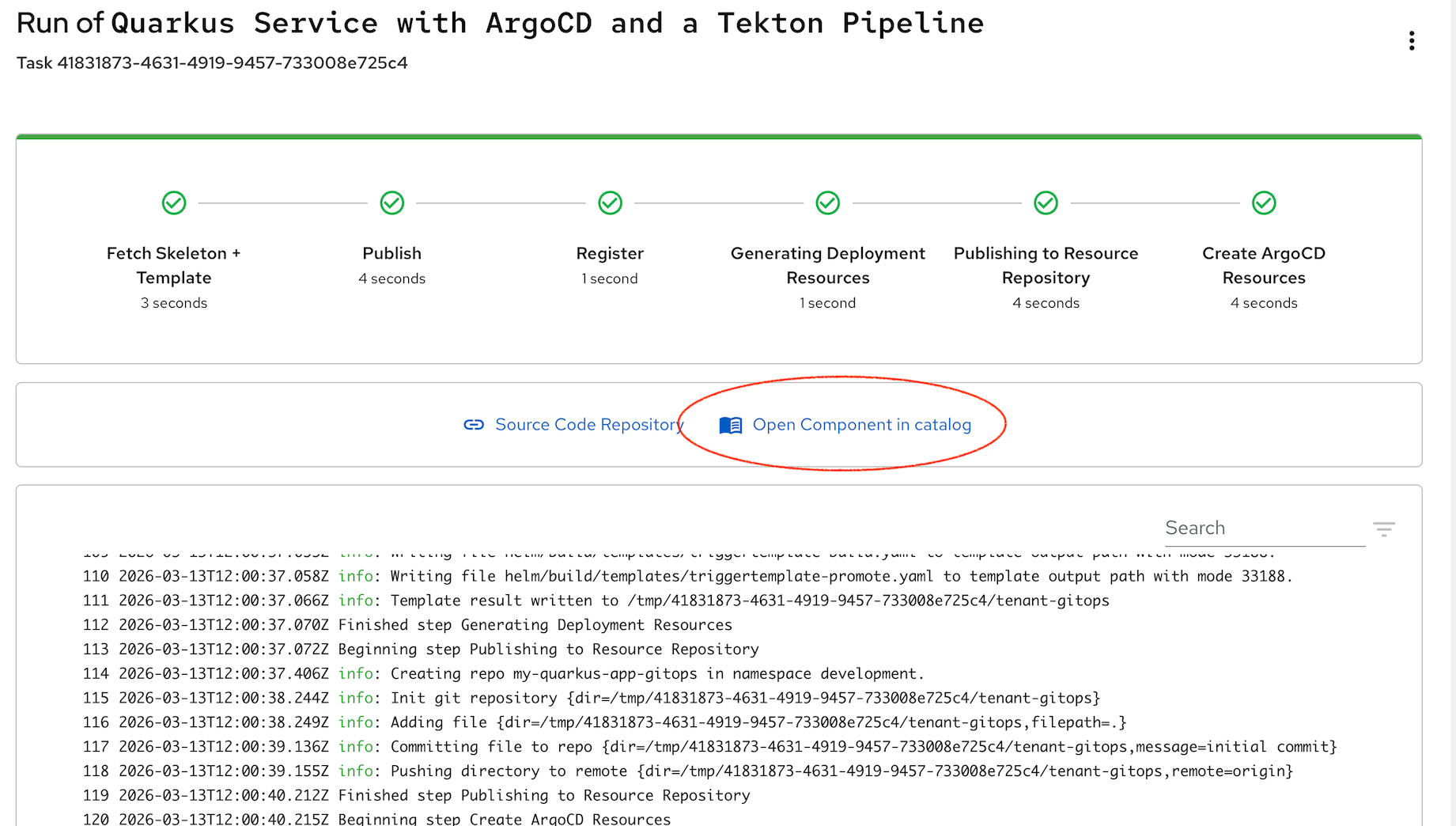 rhdh template create